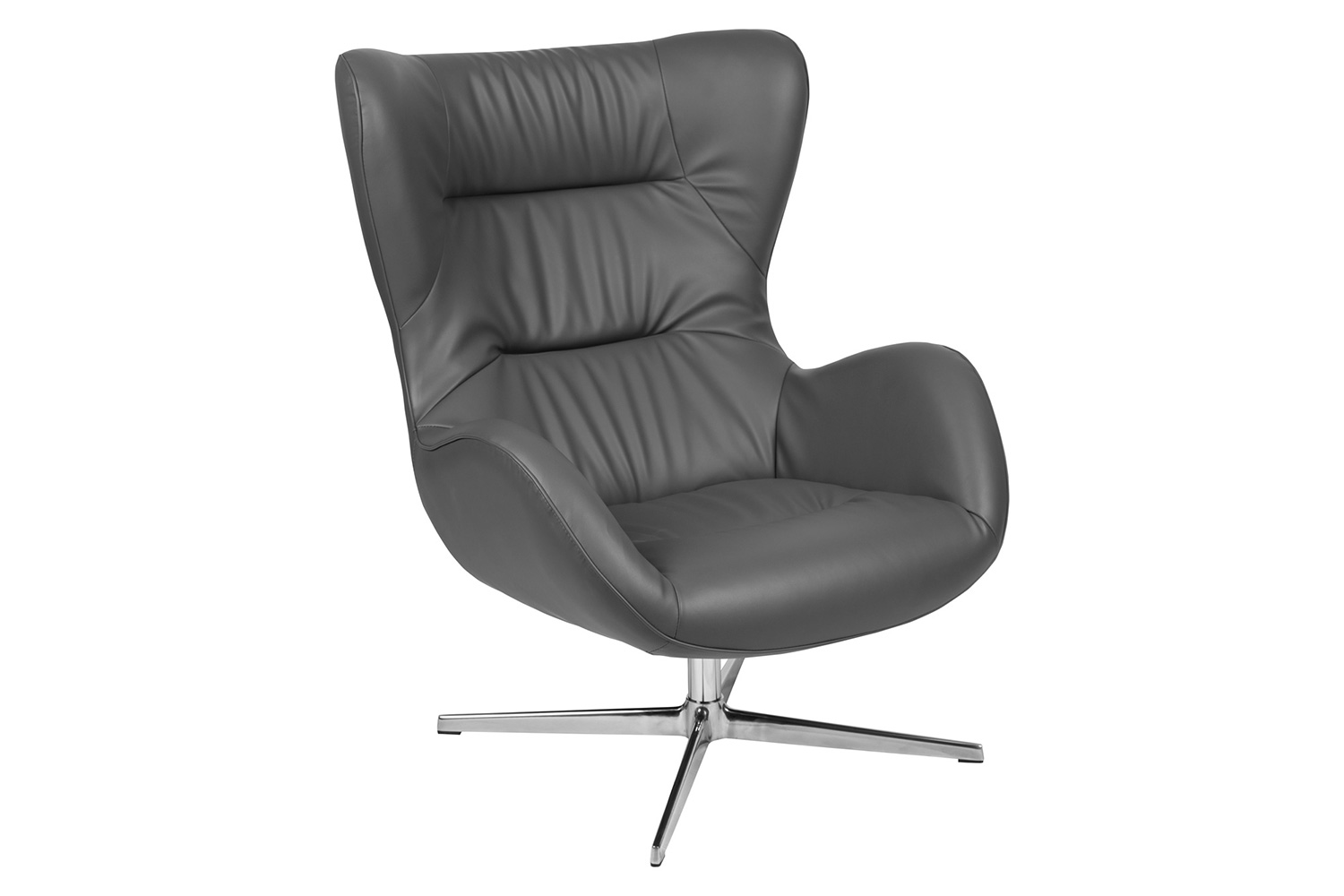 BLNK™ Rally LeatherSoft Swivel Wing Chair - Gray