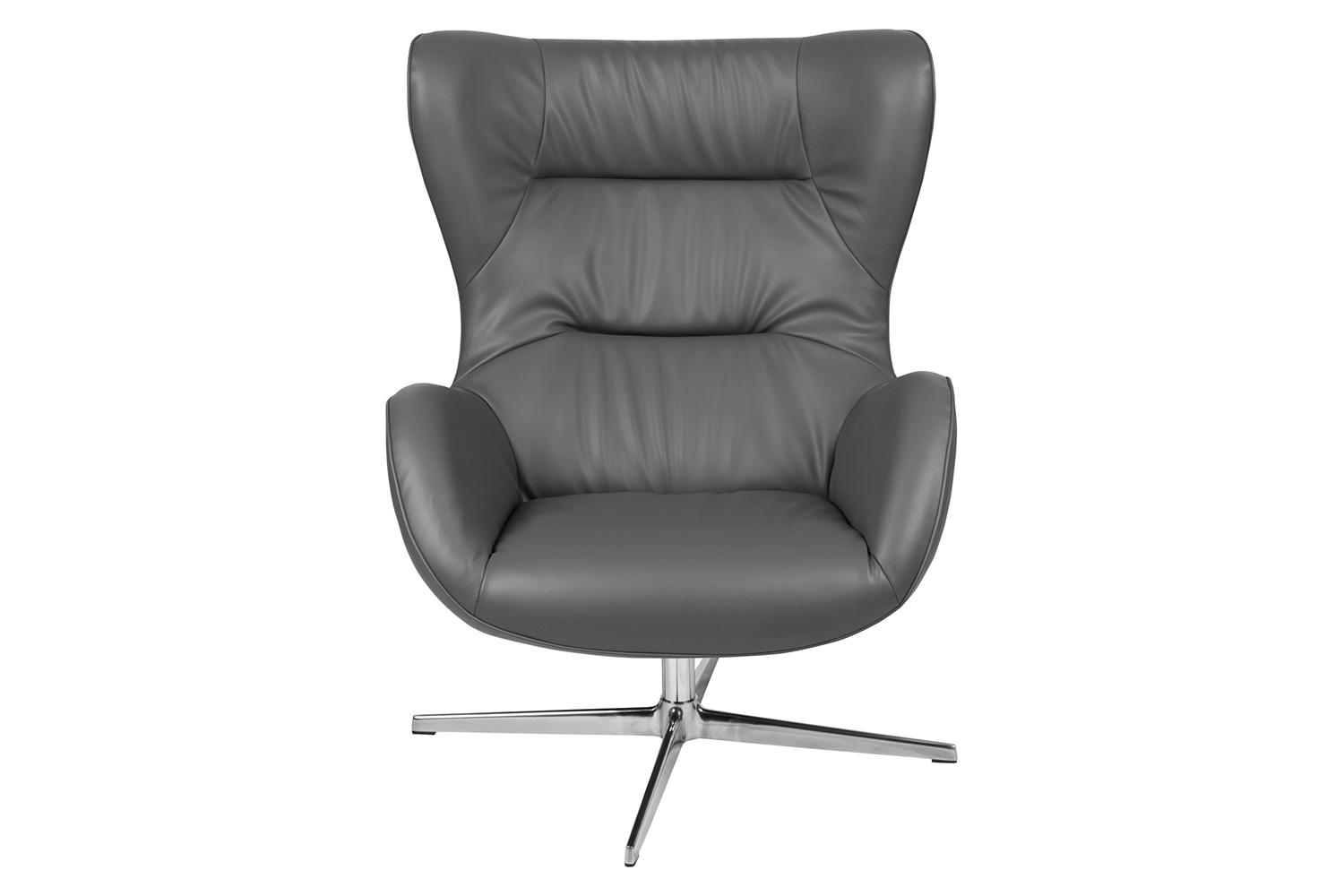 BLNK™ Rally LeatherSoft Swivel Wing Chair - Gray