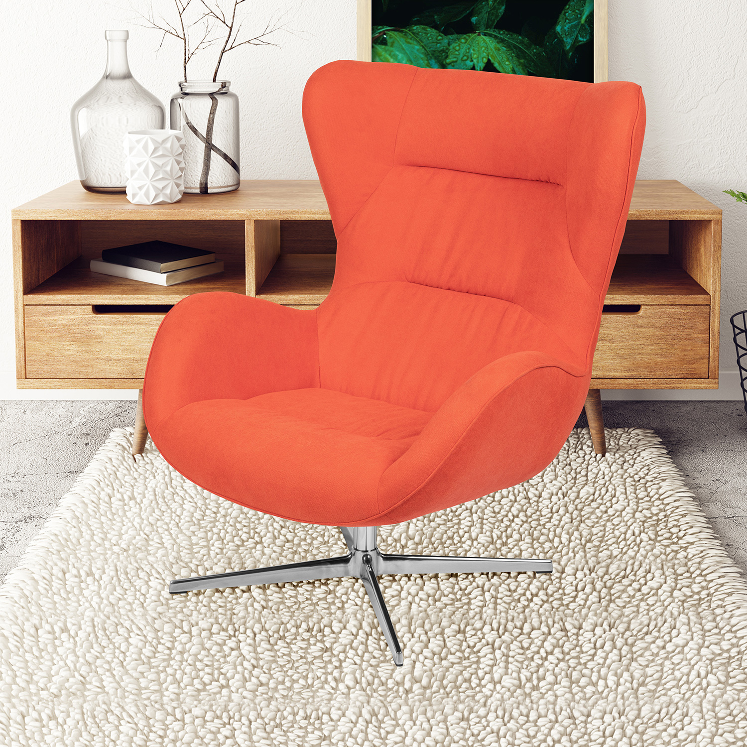 BLNK Rally Fabric Swivel Wing Chair