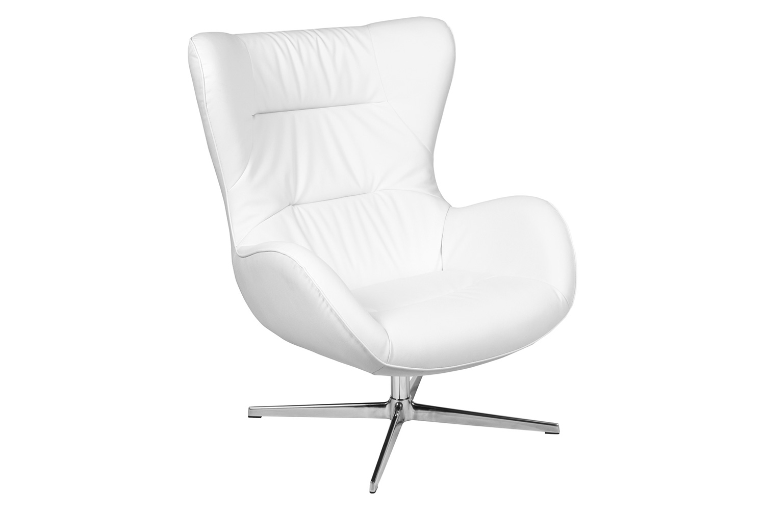 BLNK™ Rally LeatherSoft Swivel Wing Chair - White