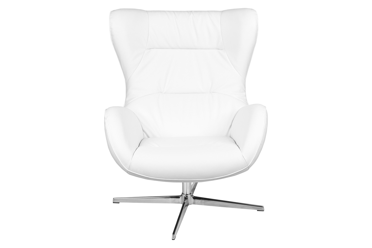 BLNK™ Rally LeatherSoft Swivel Wing Chair - White