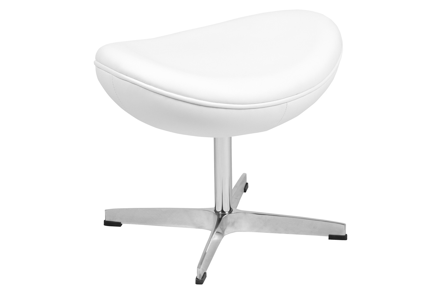 BLNK Rally LeatherSoft Saddle Wing Ottoman - White