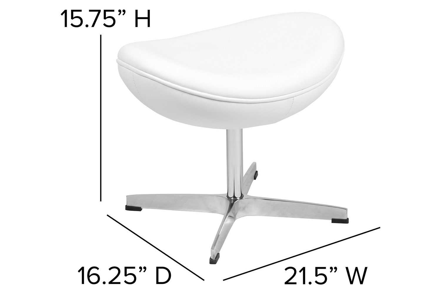 BLNK Rally LeatherSoft Saddle Wing Ottoman - White