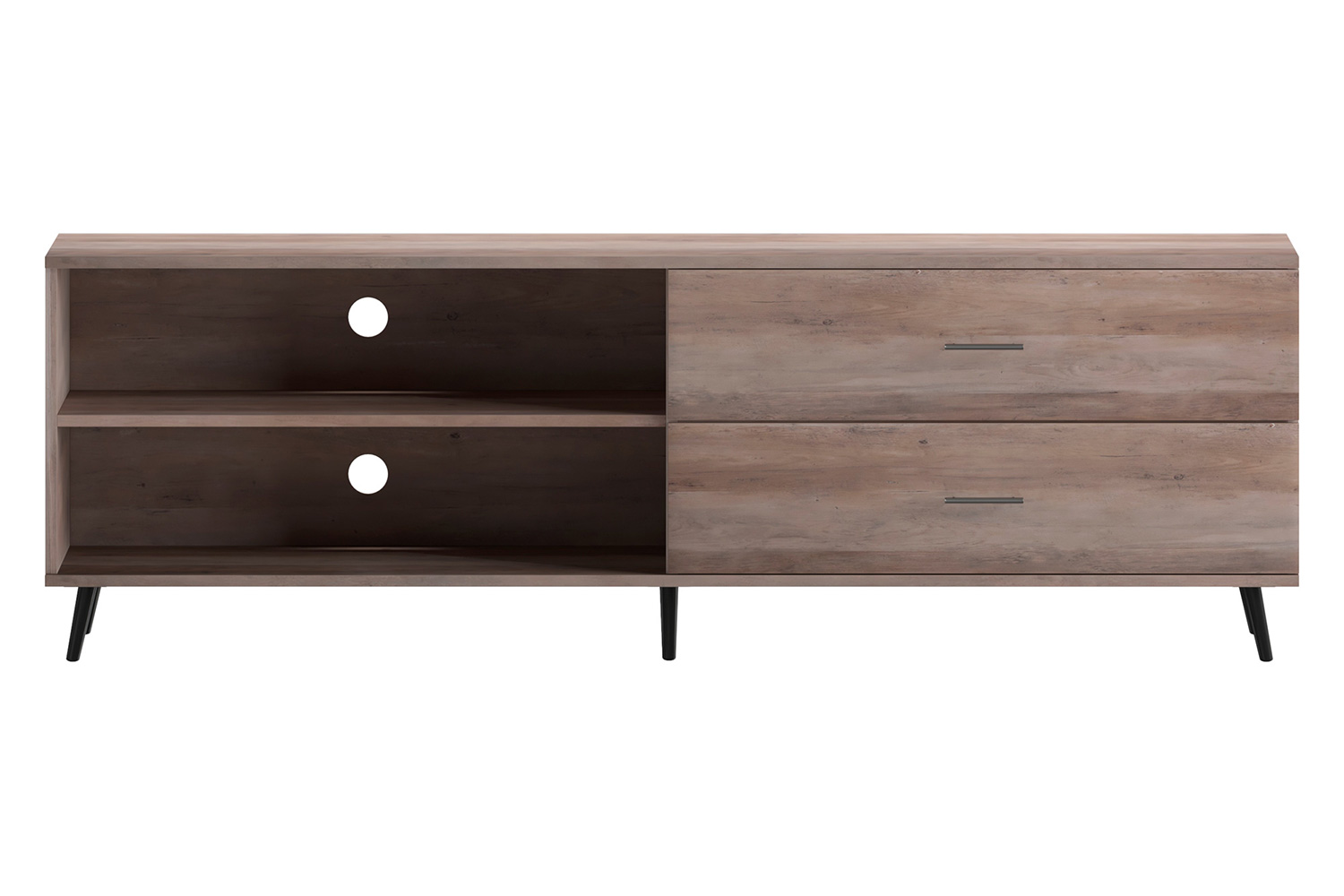 BLNK Nelson Mid Century Modern TV Stand for up to 60" TV's with Adjustable Shelf and Storage Drawers - Walnut