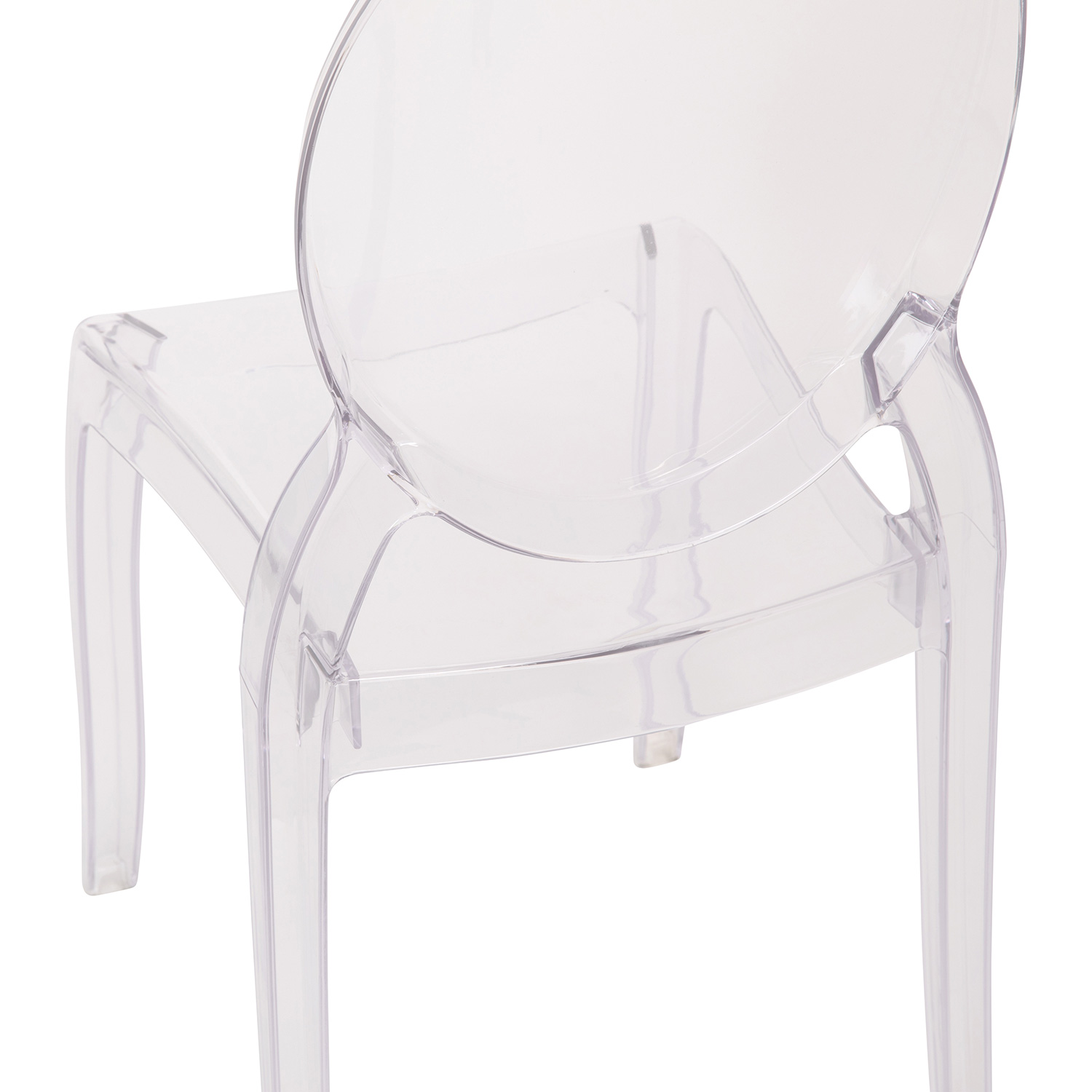 BLNK - Revna Transparent Crystal Banquet and Event Ghost Chairs Set of 4