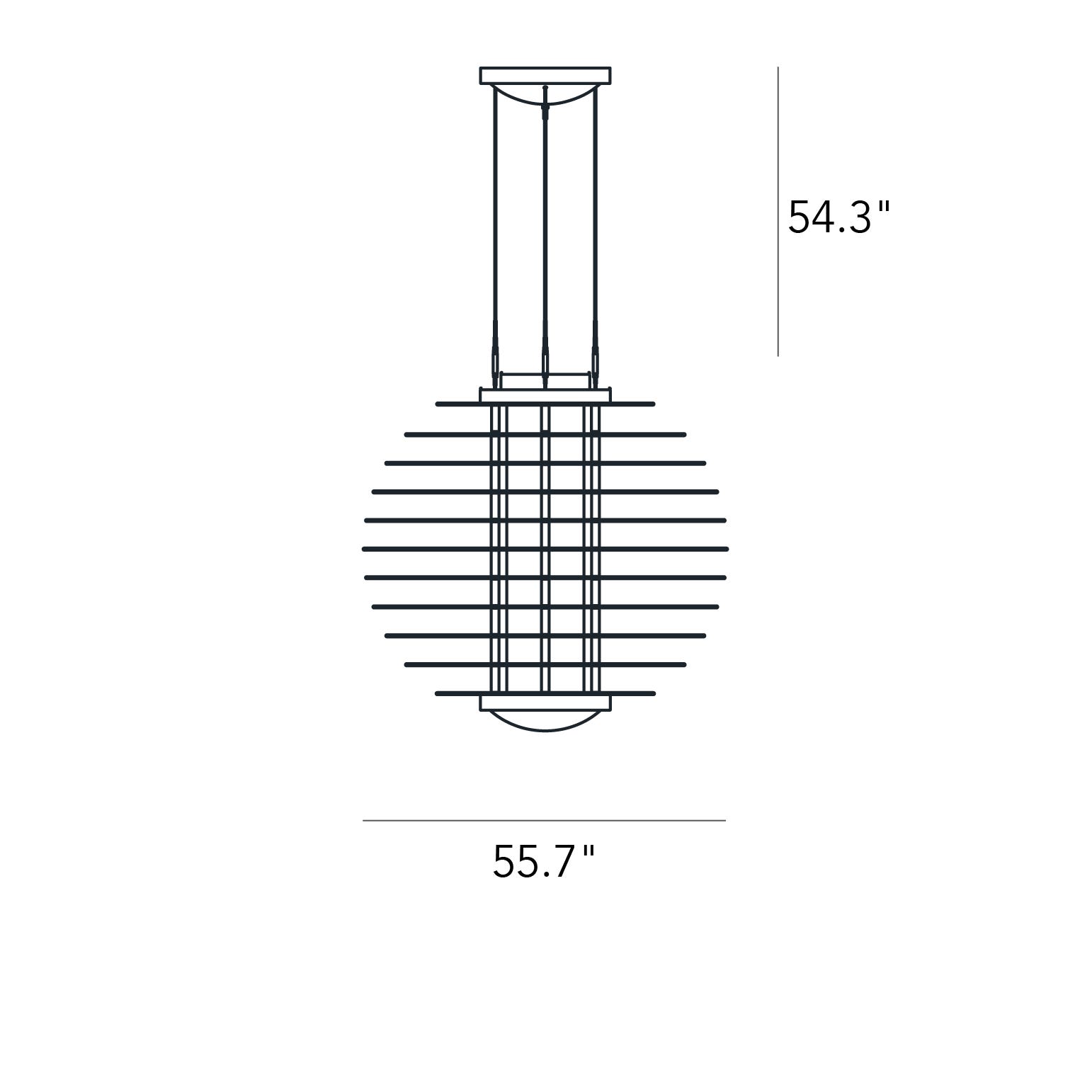 FontanaArte 0024 XXL Suspension Lamp - Transparent, Glass/Metal