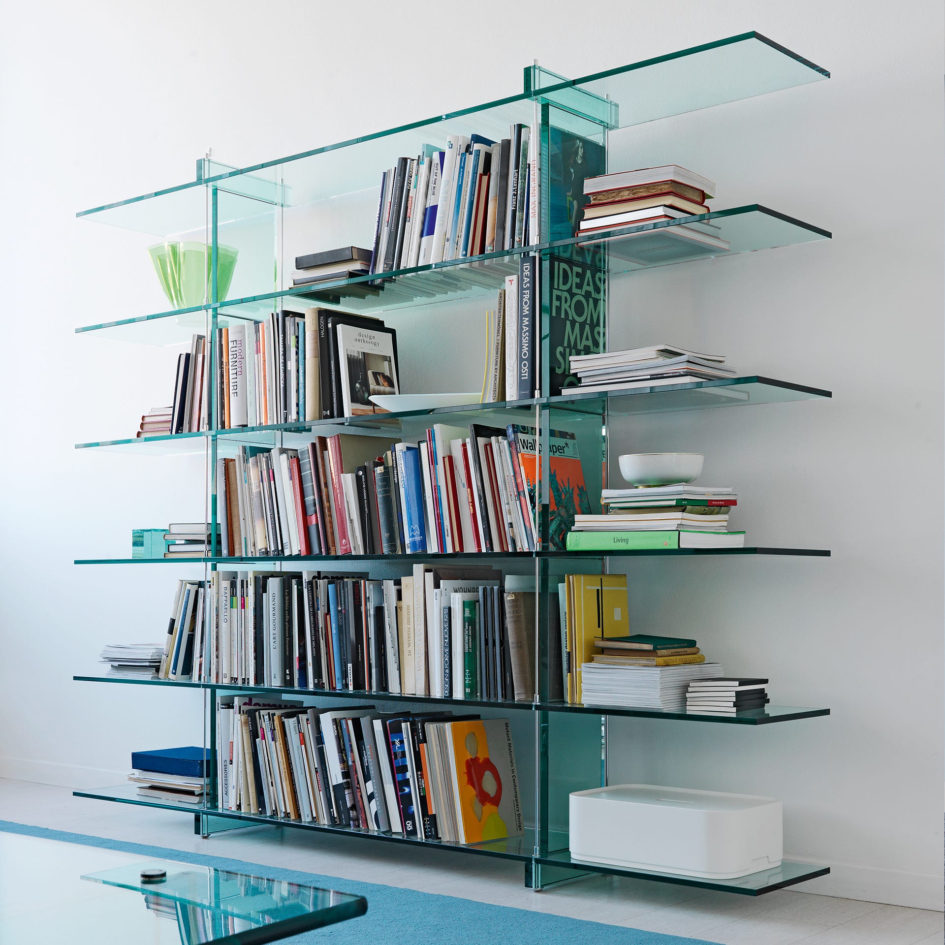 FontanaArte - Teso Bookcase in Transparent, Glass/Metal