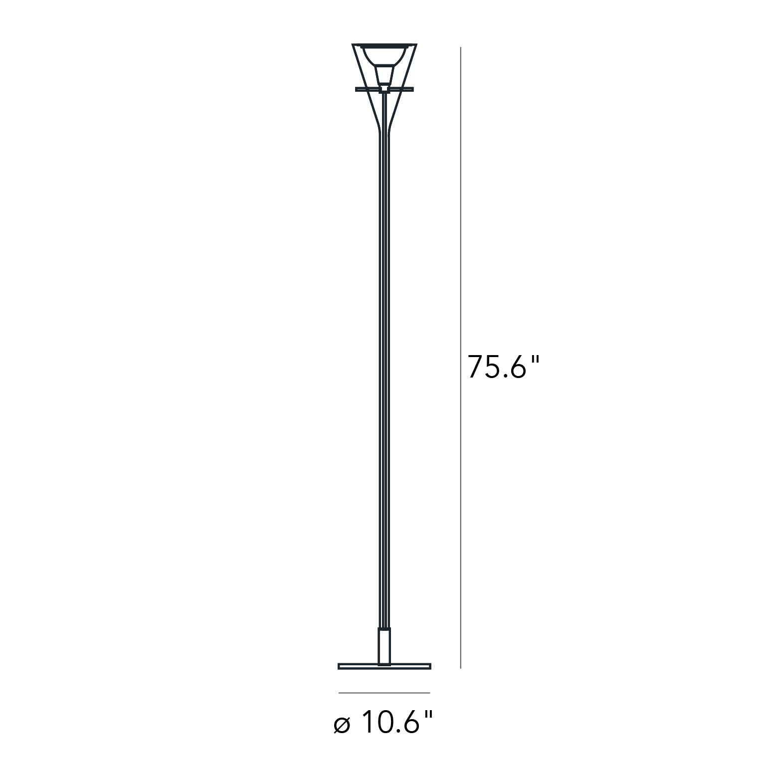 FontanaArte Flute Medium Floor Lamp - Transparent/Chrome, Glass/Metal