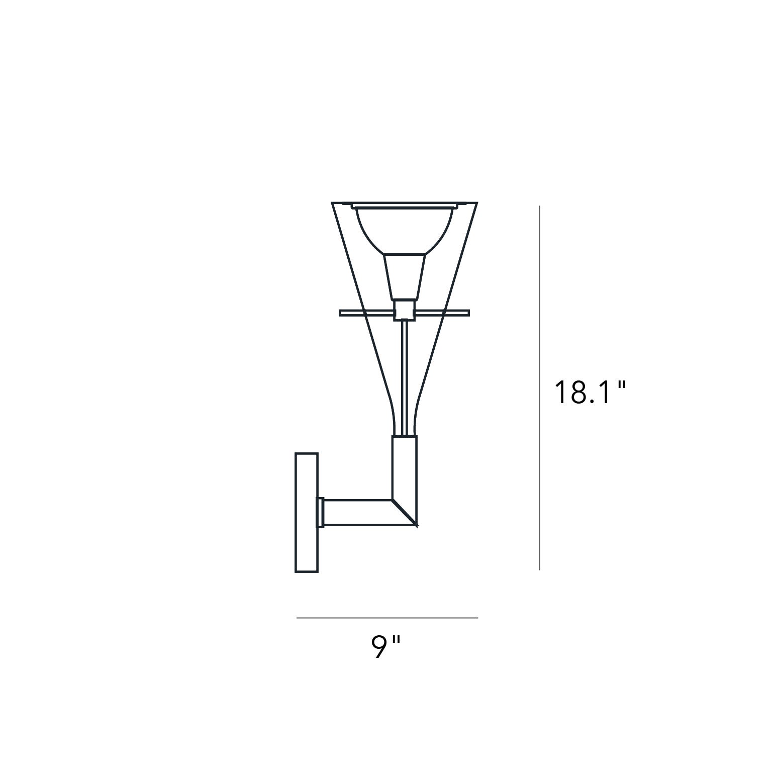 FontanaArte - Flute Medium Wall Lamp in Transparent/Chrome, Glass/Metal