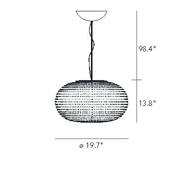 FontanaArte - Bianca Large Suspension Lamp in White, Glass/Metal