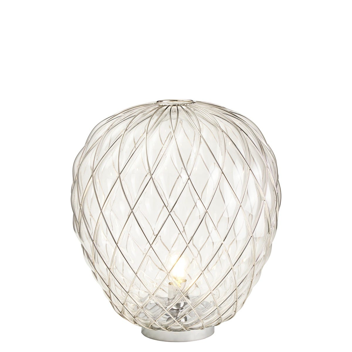 FontanaArte Pinecone Large Table Lamp - Transparent/Chrome, Glass/Galvanized Metal