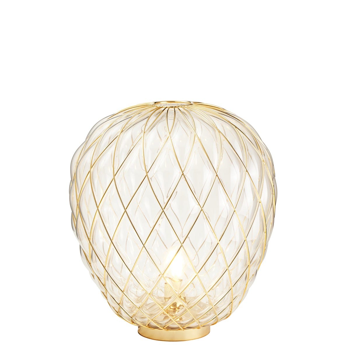 FontanaArte Pinecone Large Table Lamp - Transparent/Gold, Glass/Galvanized Metal