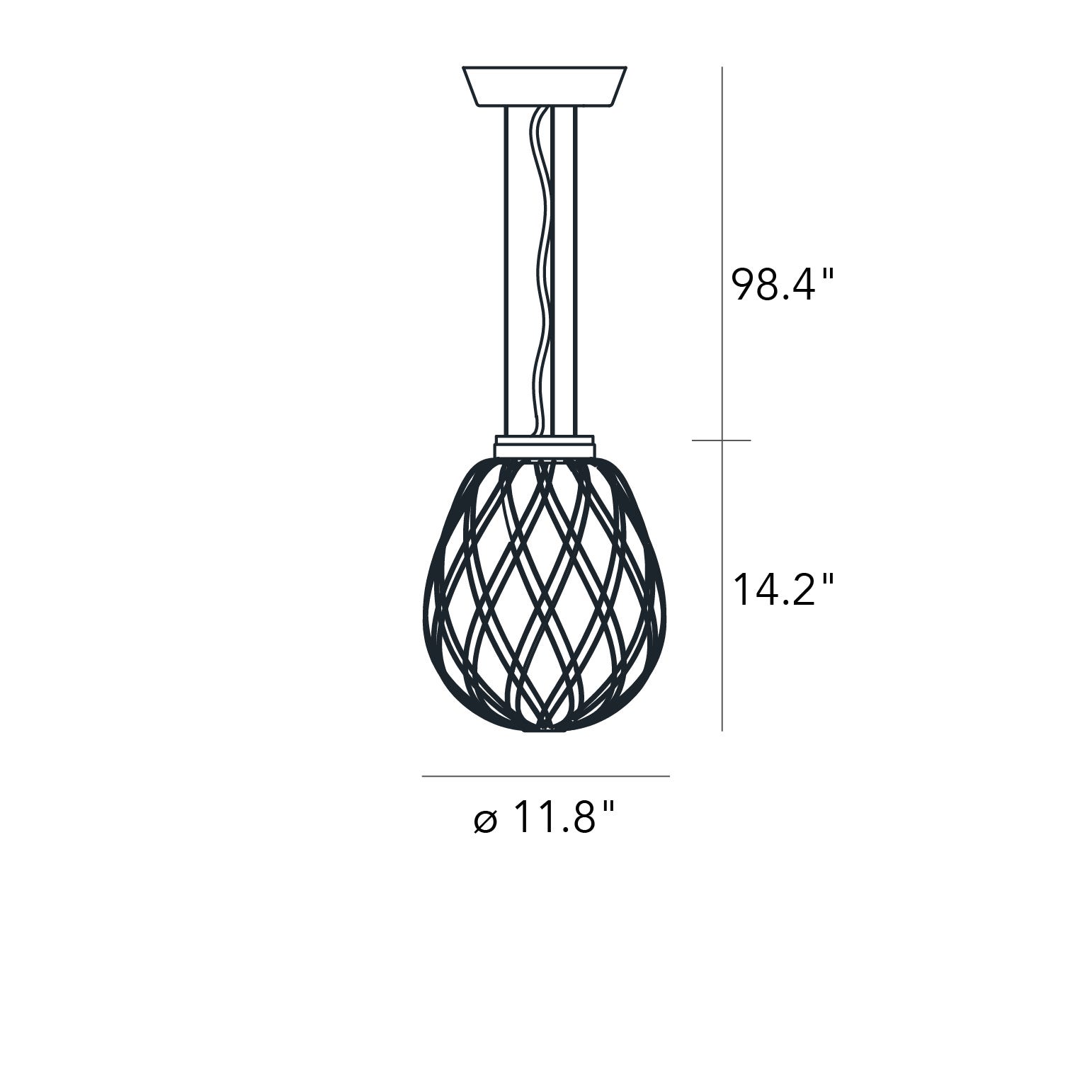 FontanaArte Pinecone Medium Suspension Lamp - Transparent/Chrome, Glass/Galvanized Metal