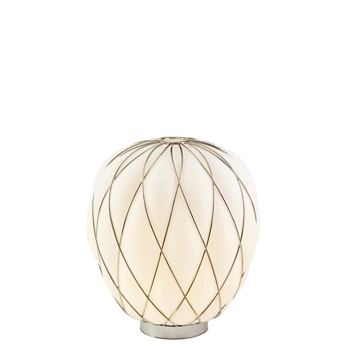 FontanaArte Pinecone Medium Table Lamp - Chrome/White, Glass/Galvanized Metal