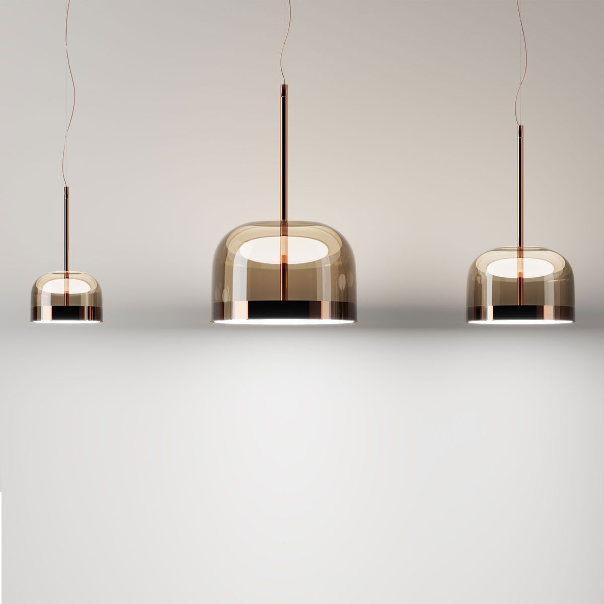 FontanaArte Equatore Small Suspension Lamp - Gold, Glass/Galvanized Metal