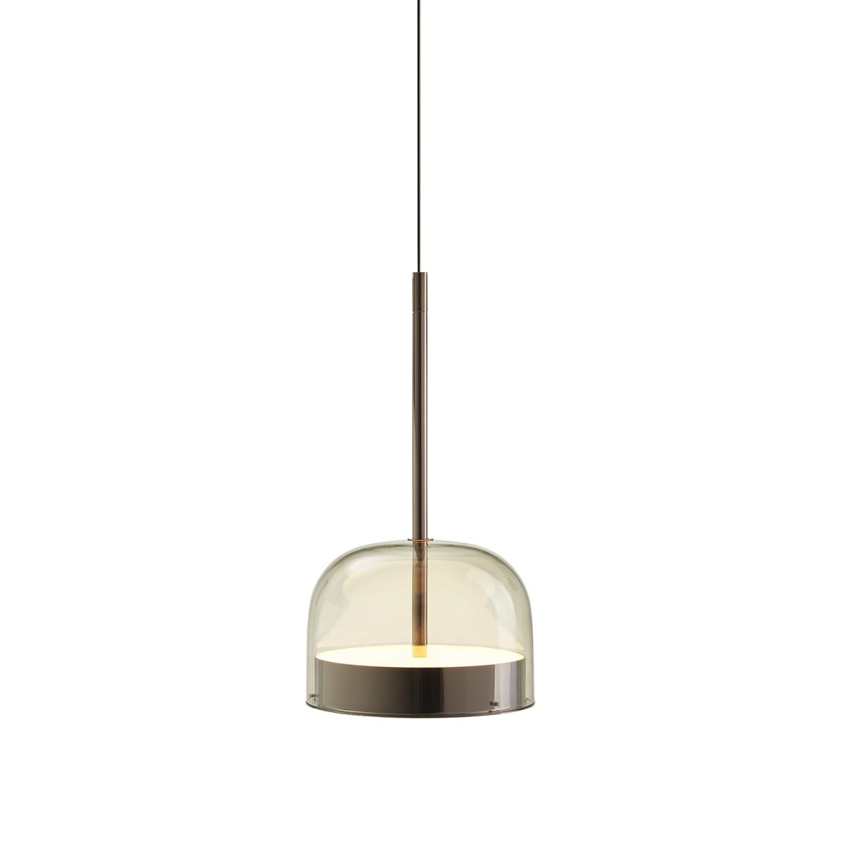 FontanaArte Equatore Small Suspension Lamp - Glossy Black, Glass/Galvanized Metal