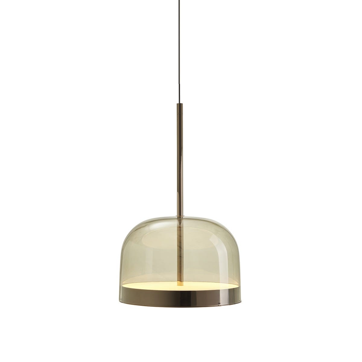 FontanaArte Equatore Medium Suspension Lamp - Glossy Black, Glass/Galvanized Metal