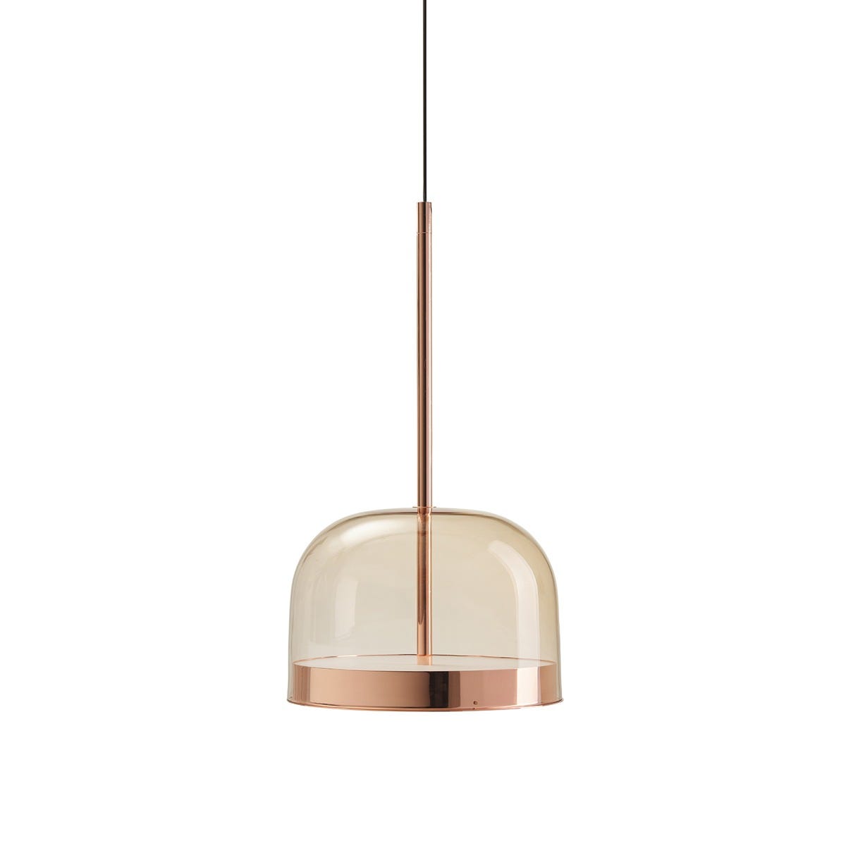 FontanaArte Equatore Medium Suspension Lamp - Glossy Copper, Glass/Galvanized Metal