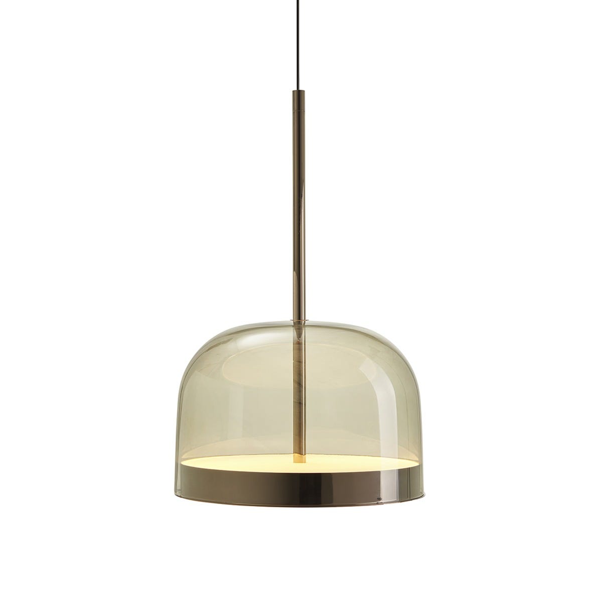 FontanaArte Equatore Large Suspension Lamp - Glossy Black, Glass/Galvanized Metal