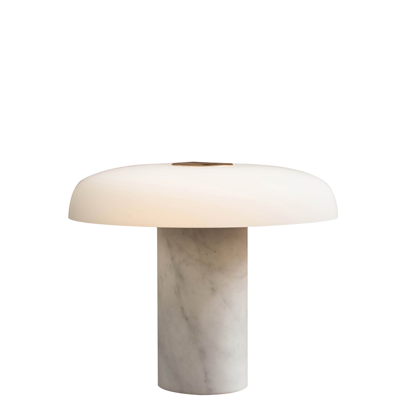 FontanaArte Tropico Media Table Lamp - White, Glass/Galvanized Metal/Marble