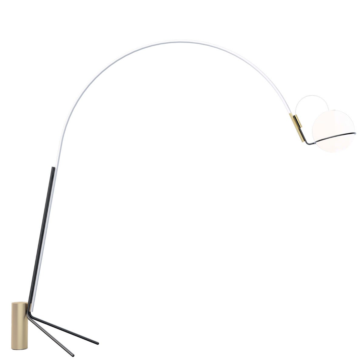 FontanaArte Alicanto Floor Lamp - Gold/White, Glass/Painted Metal