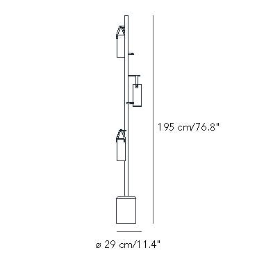 FontanaArte - Galerie Grande Floor Lamp in Quartz/White, Glass/Metal/Marble