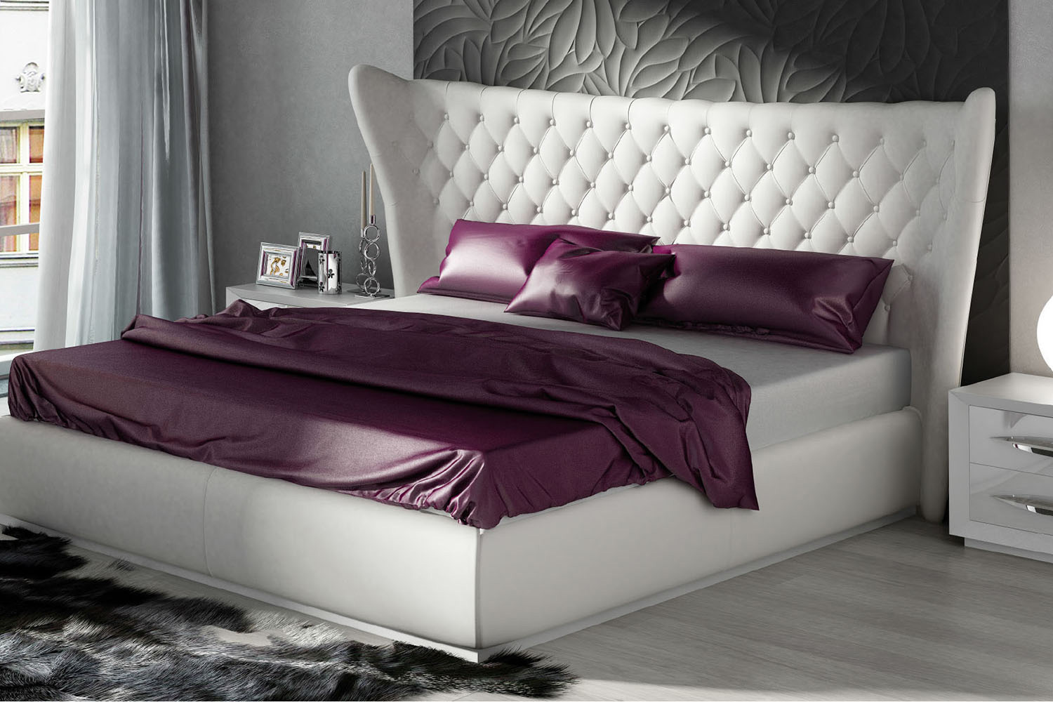 Franco Miami King Size Bed - White