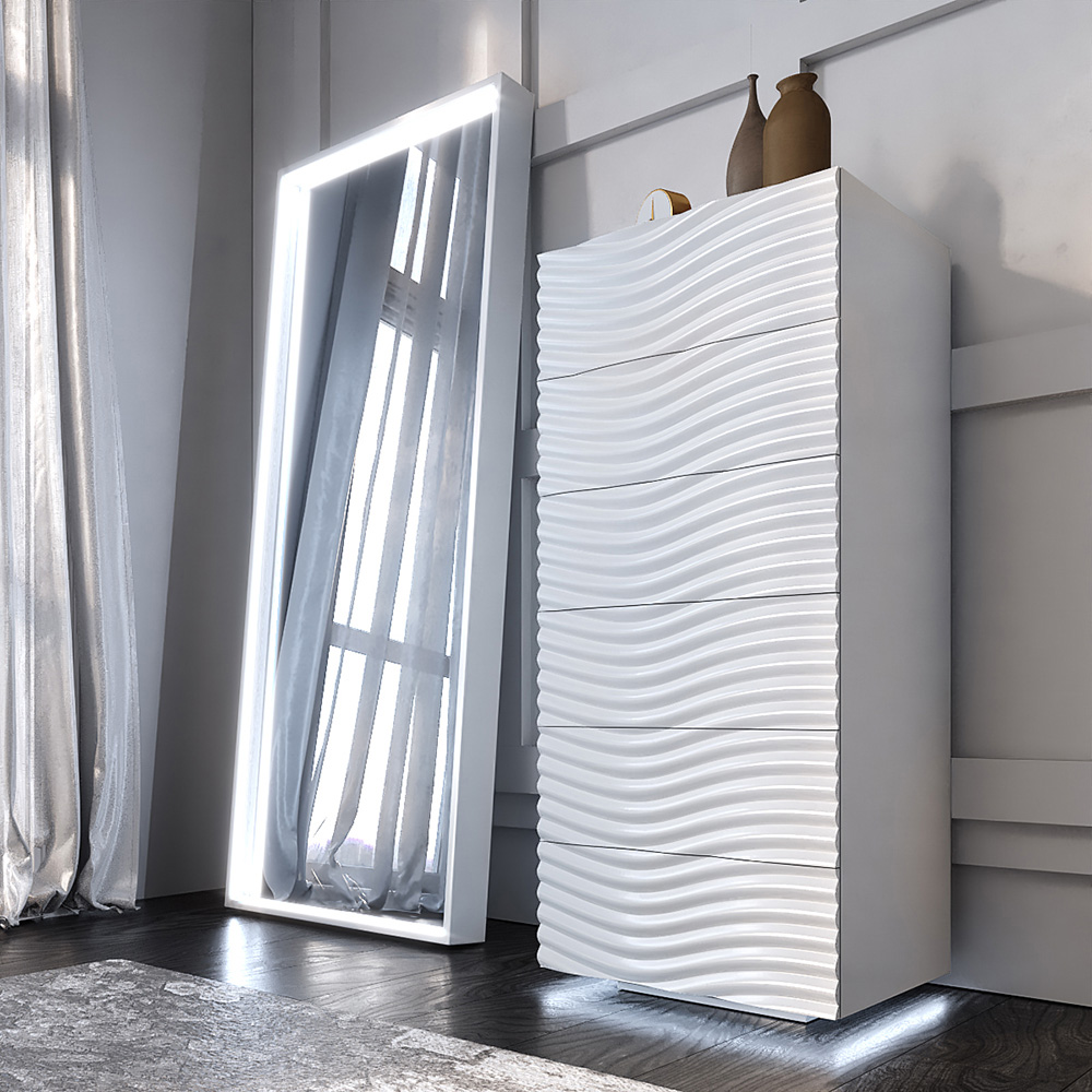 Franco - Wave Mirror For Double Dresser