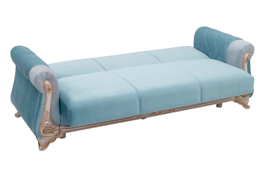 Furnia Harmony Convertible Sleeper Loveseat - Ice Blue, Fabric