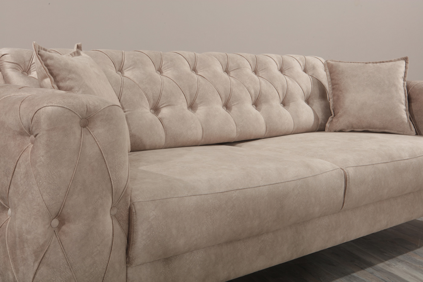 Furnia Joza Convertible Sleeper Sofa - Beige, Fabric