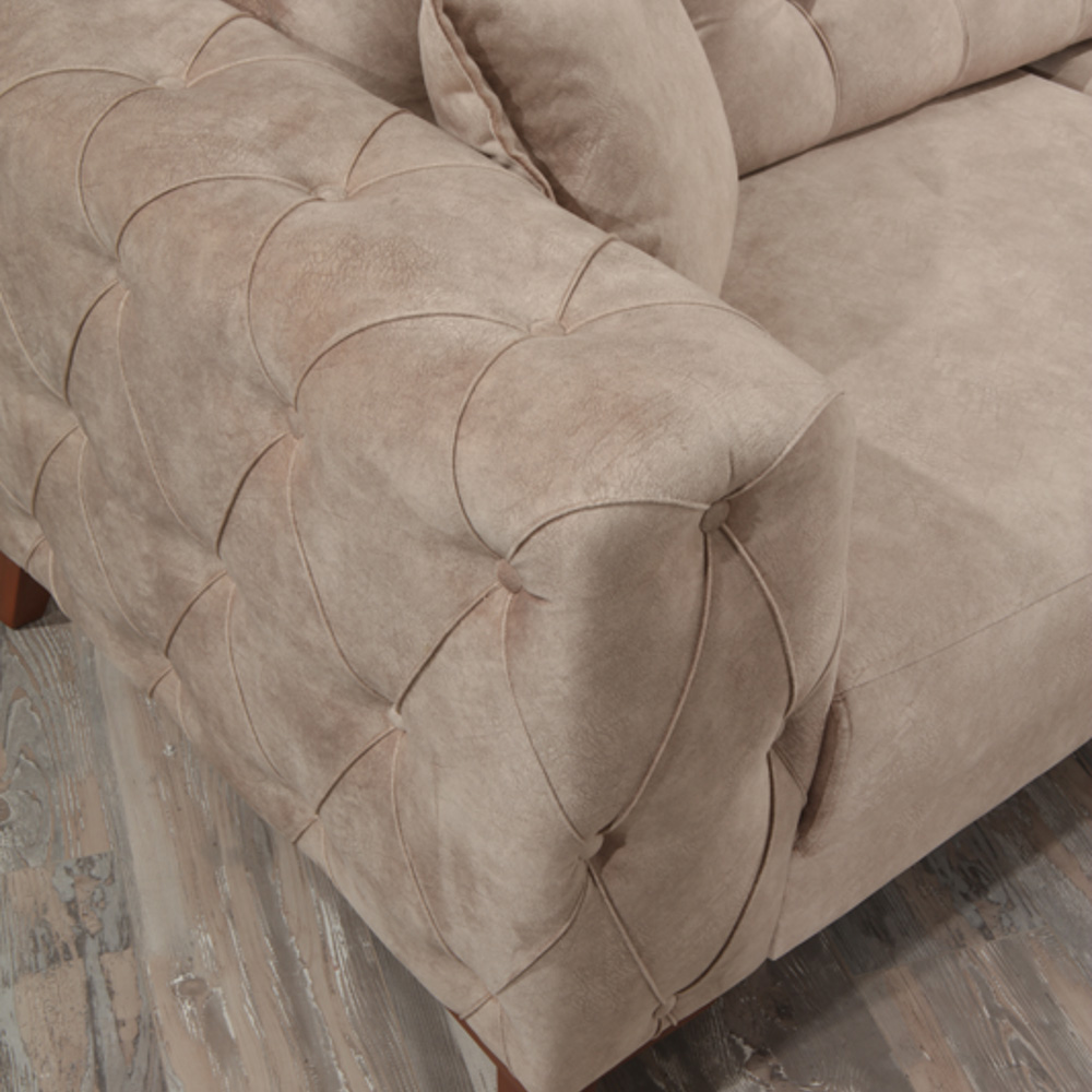 Furnia Joza Convertible Sleeper Sofa - Beige, Fabric