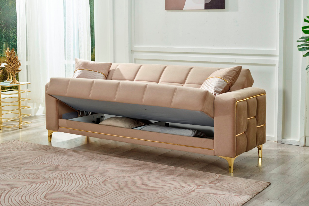 Furnia Alice Convertible Sofa - Beige, Fabric