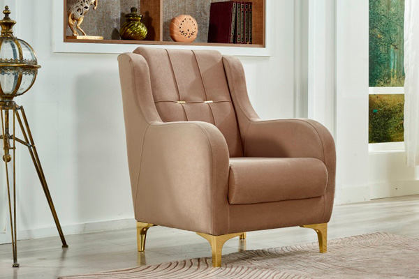 Furnia™ Alice Armchair - Beige, Fabric