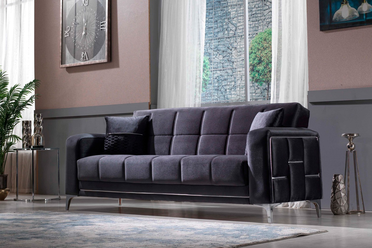 Furnia Alice Convertible Sofa - Anthracite, Fabric