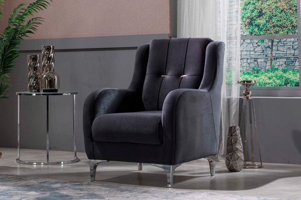 Furnia™ Alice Armchair - Anthracite, Fabric