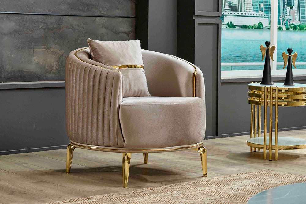 Furnia Armoni Armchair - Beige, Fabric