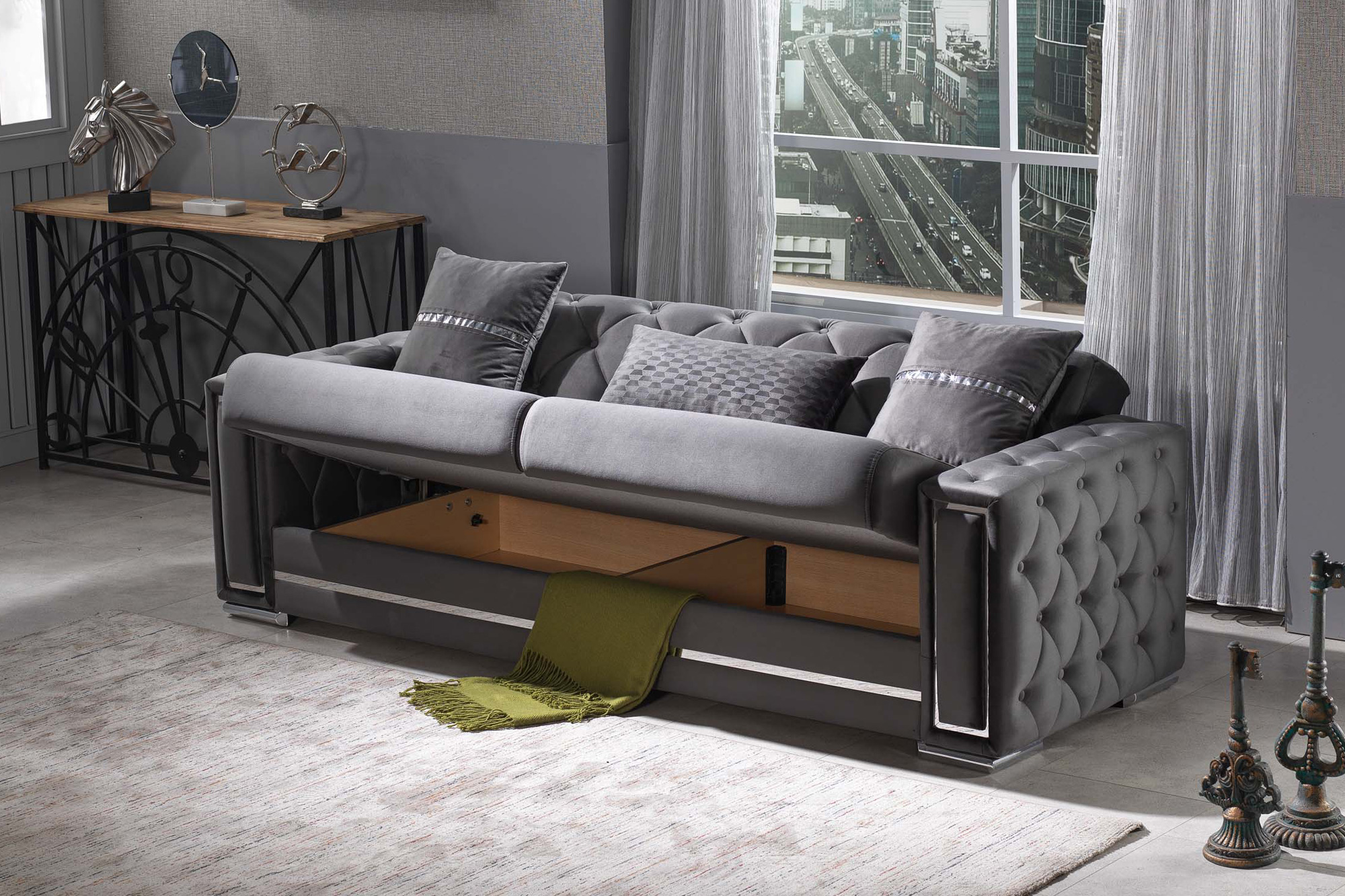 Furnia - Bolivya Convertible Sleeper Loveseat