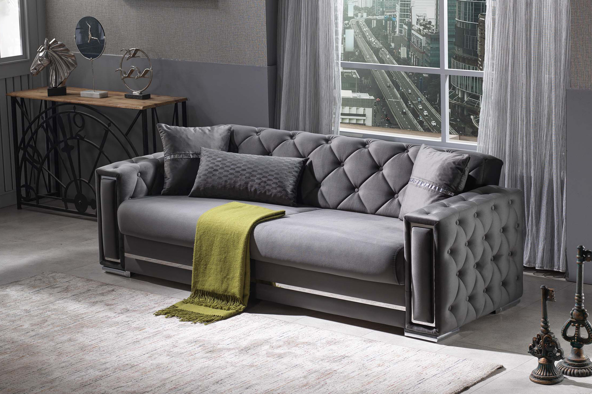 Furnia - Bolivya Convertible Sleeper Sofa