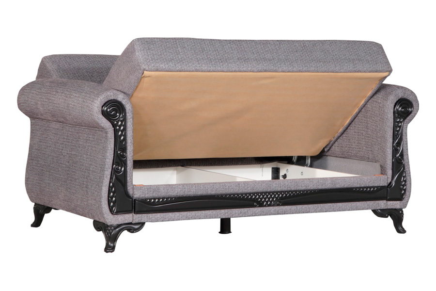 Furnia Breda Convertible Loveseat - Gray, Fabric