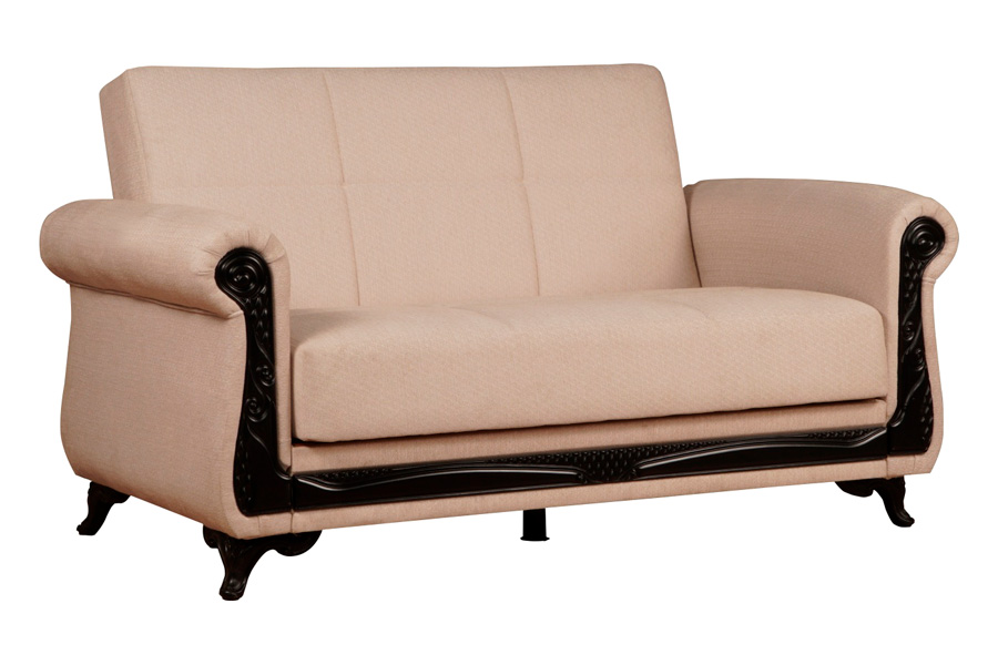 Furnia Breda Convertible Loveseat - Beige, Fabric