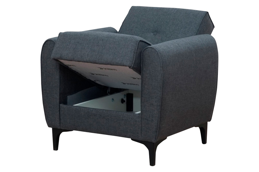 Furnia - Leo Armchair in Gray, Fabric