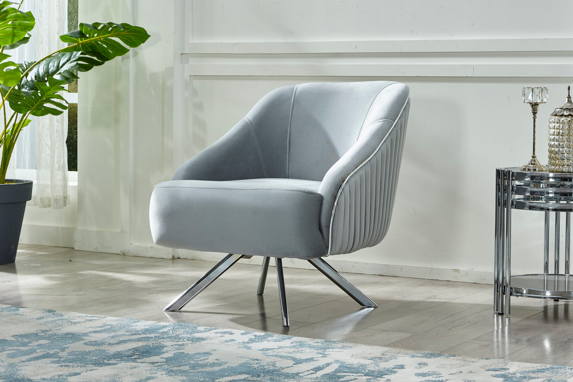 Furnia™ Lucas Armchair - Light Gray, Fabric