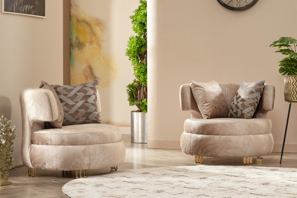 Furnia™ Monaco Armchair - Beige, Fabric