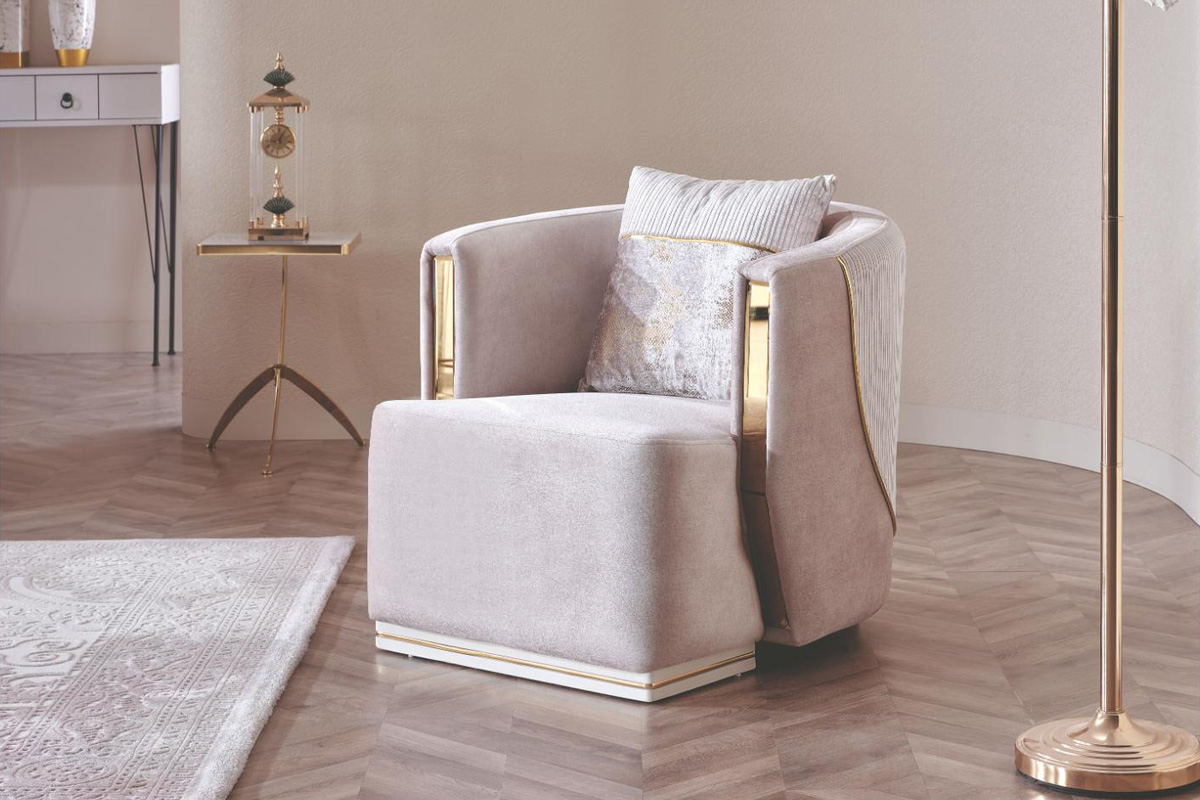 Furnia - Munich Armchair in Cream, Fabric