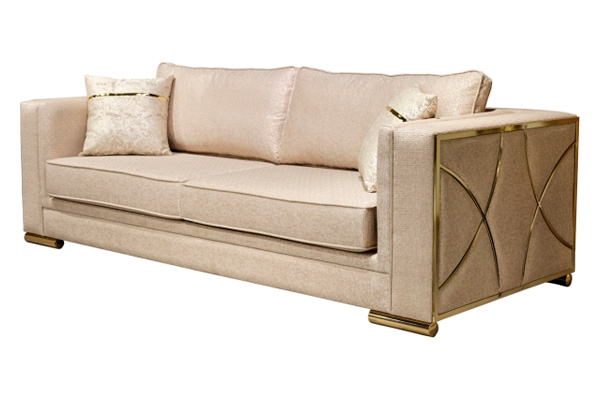 Furnia - Napoli Stationary Sofa in Cream, Fabric