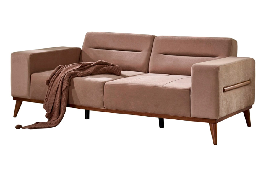 Furnia - Odesa Convertible Sleeper Sofa in Brown, Fabric