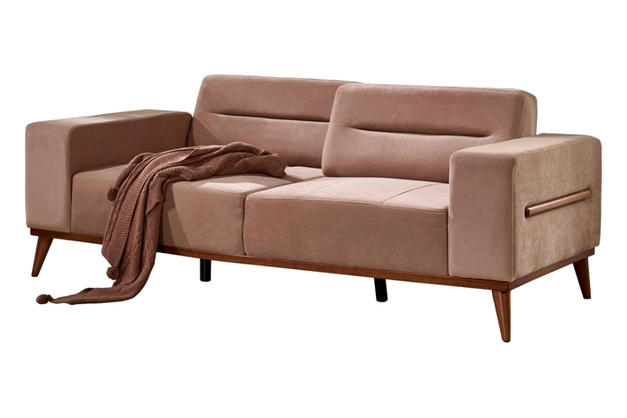 Furnia - Odesa Convertible Sleeper Sofa in Brown, Fabric