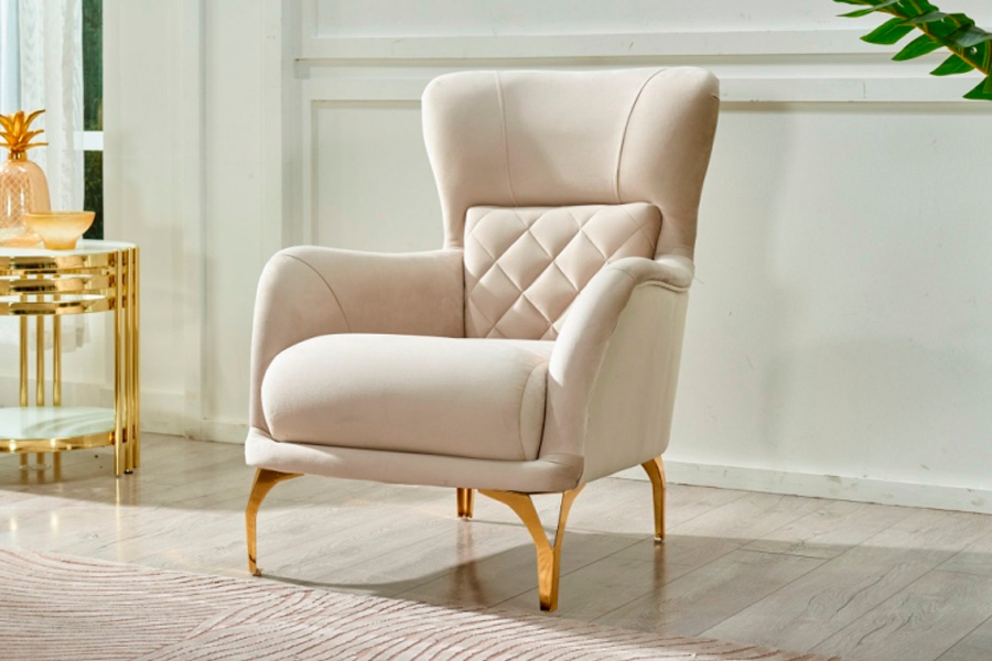 Furnia - Orlando Armchair in Cream, Fabric