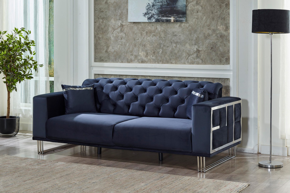 Furnia Puzzle Convertible Sleeper Sofa - Dark Gray, Fabric