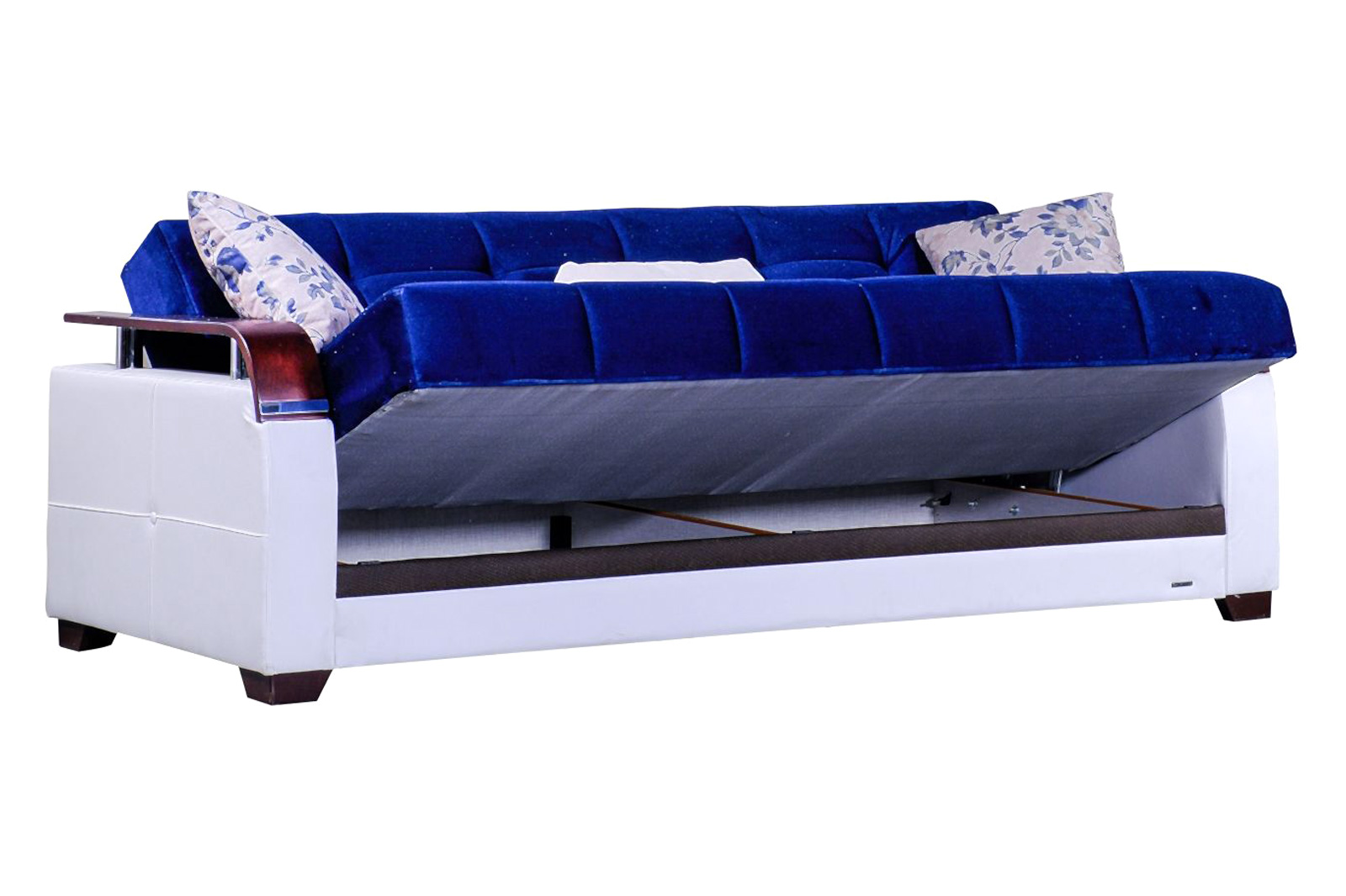 Furnia - Regina Convertible Sleeper Sofa in Navy Blue, Fabric